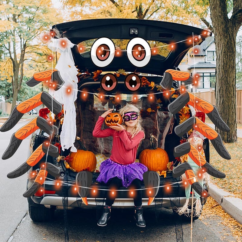 HEORIM Halloween Trunk or Treat Car Decorations Kits,Trunk Or Treat Decorations with Spider Web for SUV, Garage Door, Halloween Car Decorations Outdoor Archway Entryway Decorations - Image 4